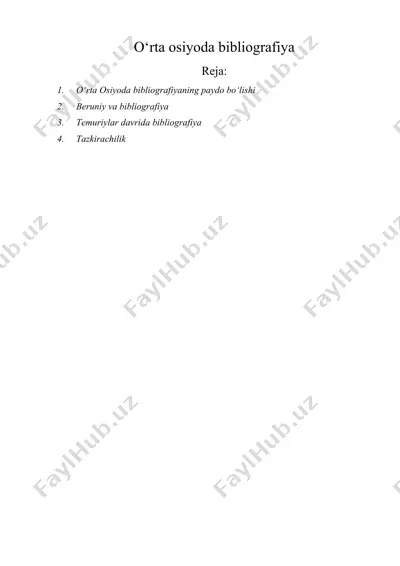 o‘rta osiyoda bibliografiya — DOCX
