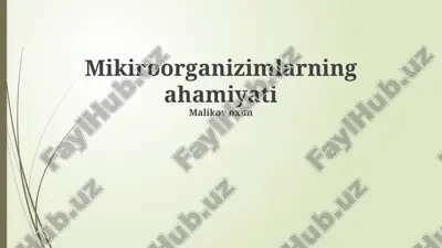 mikroorganizmlarning ahamiyati — PPTX