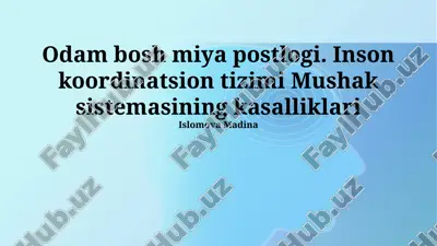 inson koordinatsion tizimi mushak sistemasining kasalliklari — PPTX