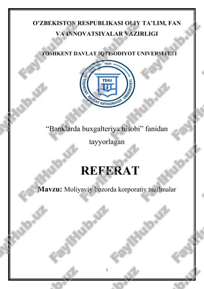 banklarda buxgalteriya hisobi — DOCX