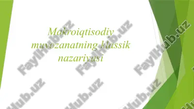 makroiqtisodiy muvozanatnining klassik nazariyasi — PPTX