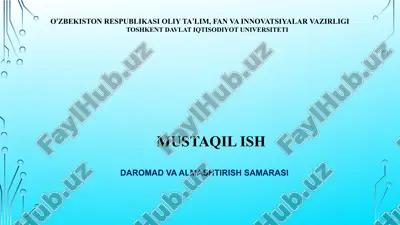 daromad va almashtirish samarasi — PPTX