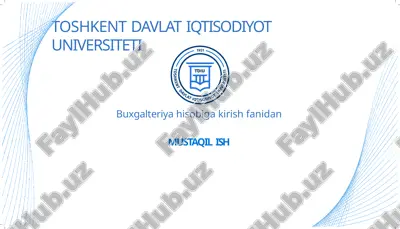 buxgalteriya hisobiga kirish — PPTX