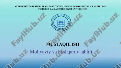 moliyaviy va boshqaruv tahlili — PPTX