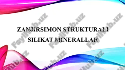 zanjirsimon strukturali silikat minerallar — PPTX