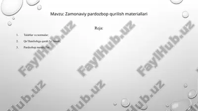 zamonaviy pardozbop qurilish materiallari — PPTX