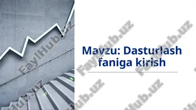 dasturlash faniga kirish — PPTX
