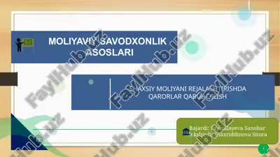 moliyaviy savodxonlik asoslari — PPTX