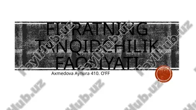 fitratning tanqidchilik faoliyati — PPTX