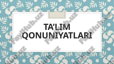 ta’lim qonuniyatlari — PPTX