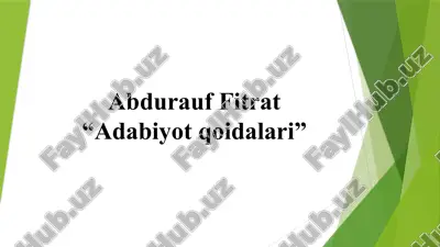 adabiyot qoidalari — PPTX