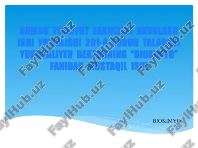 oqsil biosintezni to'xtatish üchun ingibitorlar — PPTX