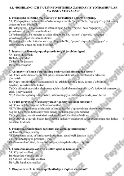 boshlang‘ich ta’limni o‘qitishda zamonaviy yondashuvlar va innovatsiyalar — DOCX