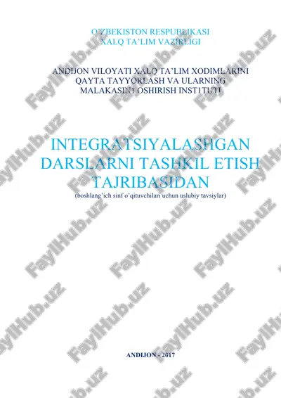 uslubiy tavsiyalar boshlang'ich sinf o'qituvchilari uchun — DOCX