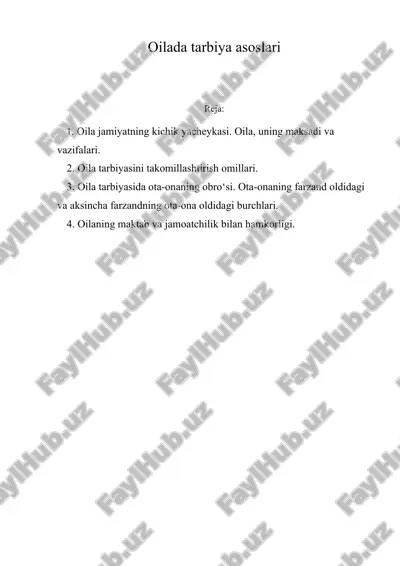 oilada tarbiya asoslari — DOC