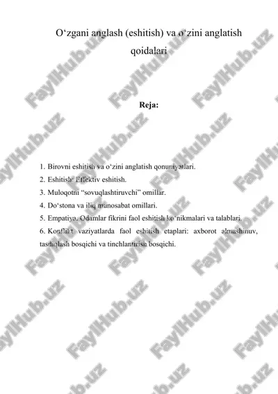 konfliktlar yechimi — DOCX