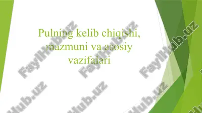 pul va uning iqtisodiy roli — PPTX
