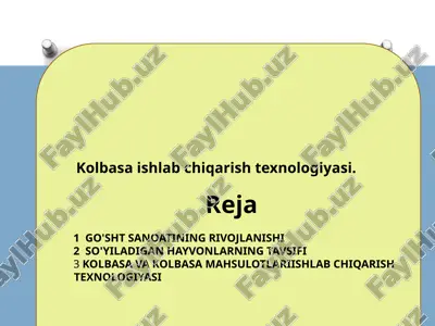 kolbasa ishlab chiqarish texnologiyasi — PPTX