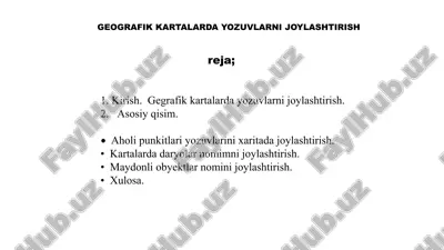 geografik kartalarda yozuvlarni joylashtirish — PPTX