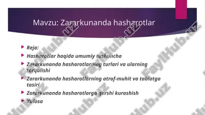 zararkunandalar haqida umumiy tushuncha — PPTX
