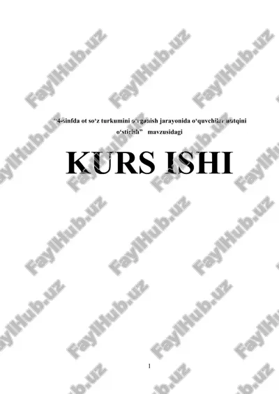 ot so‘z turkumini o‘rganish jarayonida o‘quvchilar nutqini o‘stirish — DOCX