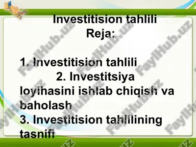 investitision tahlili — PPT