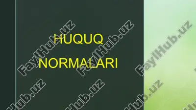 huquq normalari — PPTX