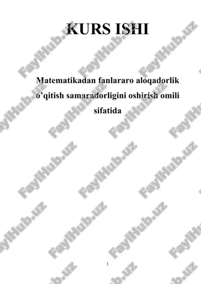 matematika fanlararo aloqadorlik kursi — DOCX