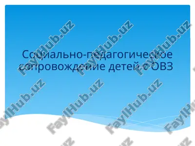 sotsialno-pedagogicheskoe soprovojdenie detey s ovz — PPTX