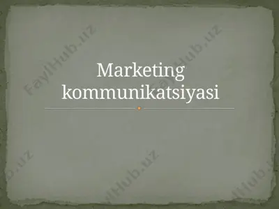 marketing kommunikatsiyasi — PPTX
