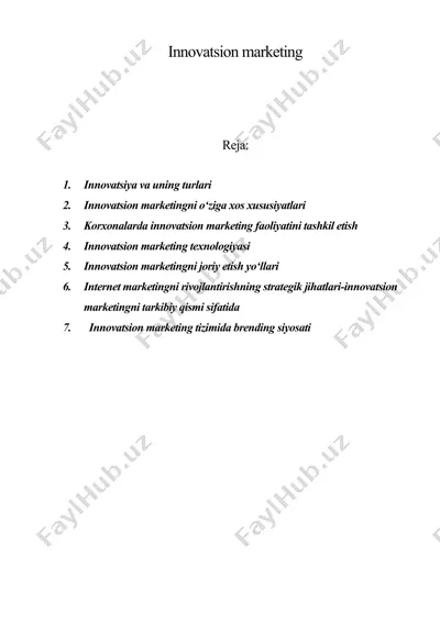innovatsion marketing — DOC
