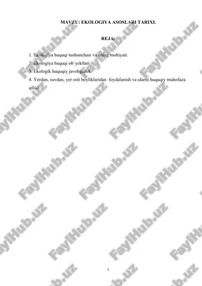 ekologiya asoslari tarixi — DOCX