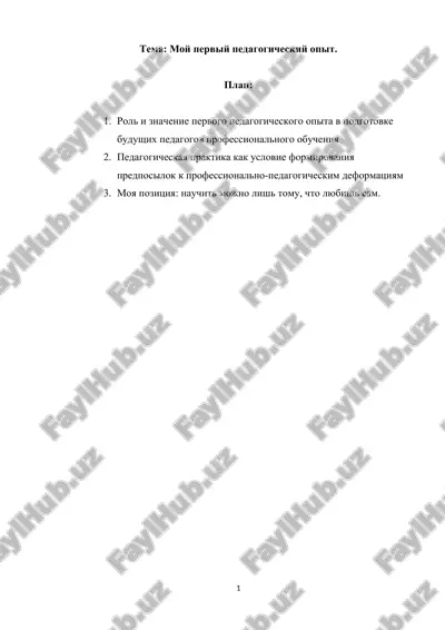 rol pervogo pedagogicheskogo opita v podgotovke budushix pedagogov — DOCX