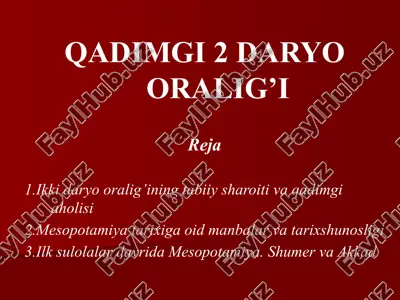 qadimgi daryo oralig’i — PPTX