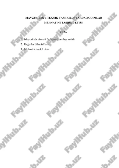 hujjatlar bilan ishlashni tashkil etish — DOCX