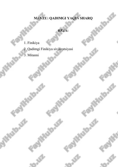 qadimgi finikiya sivilizatsiyasi — DOCX