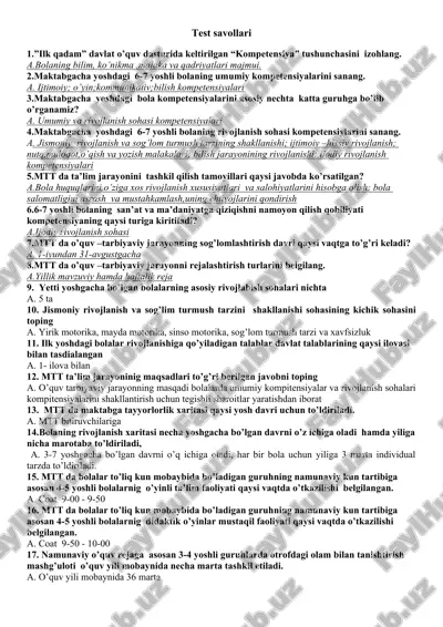 maktabgacha yoshdagi bolalar kompetensiyalari — DOC