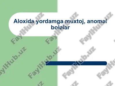 anomaliyalar va yordam — PPT