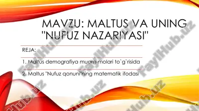 maltus va uning "nufuz nazariyasi" — PDF