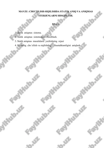 statik aniqmas masalalar — DOCX