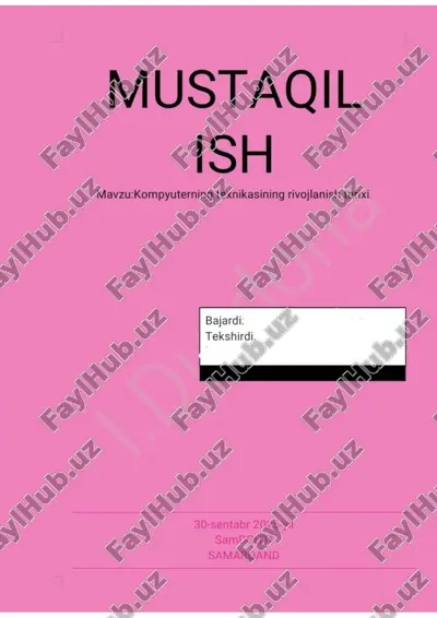 kompyuterning texnikasining rivojlanish tarixi — PDF