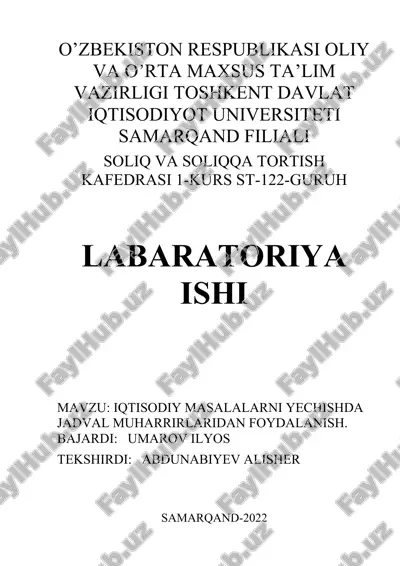 jadval muharrirlaridan foydalanish — DOC