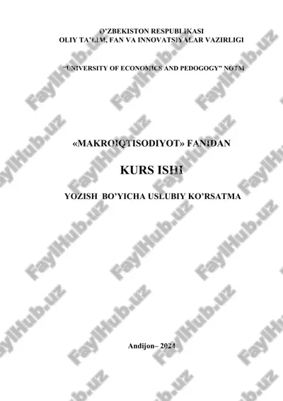 "makroiqtisodiyot" fanidan kurs ishi — DOC