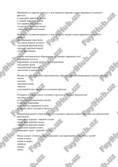 anatomiya test savollari — DOC