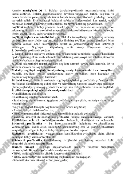 sog'liqni saqlash chora-tadbirlari — DOC
