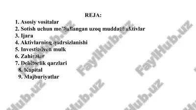 moliyaviy hisobotning to'liq to'plami — PPTX