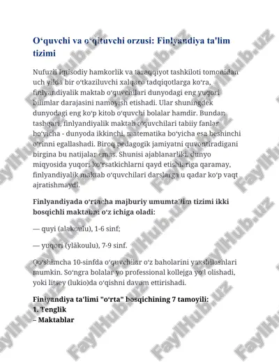 finlyandiya ta'lim tizimi — DOC