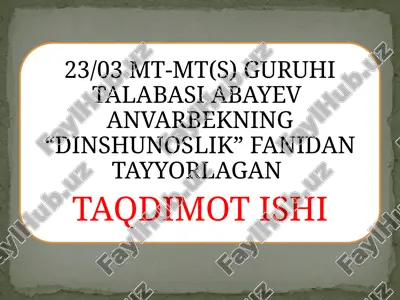 diniy tushunchalar — PPTX
