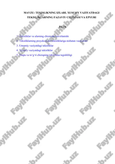 tekislikning izlari — DOCX