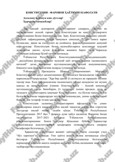 konstitutsiya - farovon hayotimiz kafolati — DOC